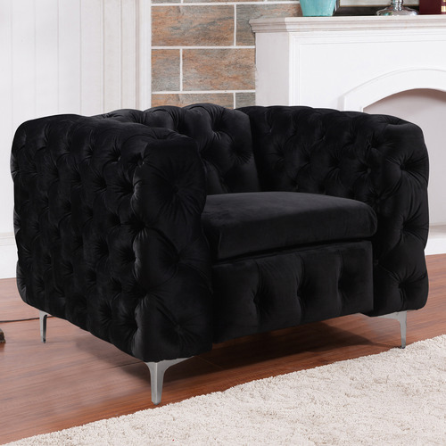 Velvet on sale black armchair